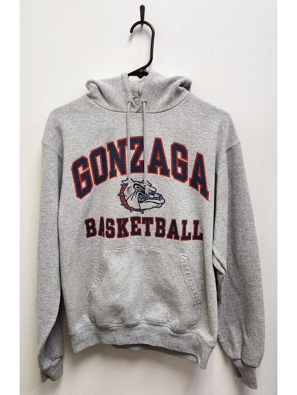 Vintage Champion Eco Fleece Gonzaga Basketball Hoodie Men's Small Heather Gray